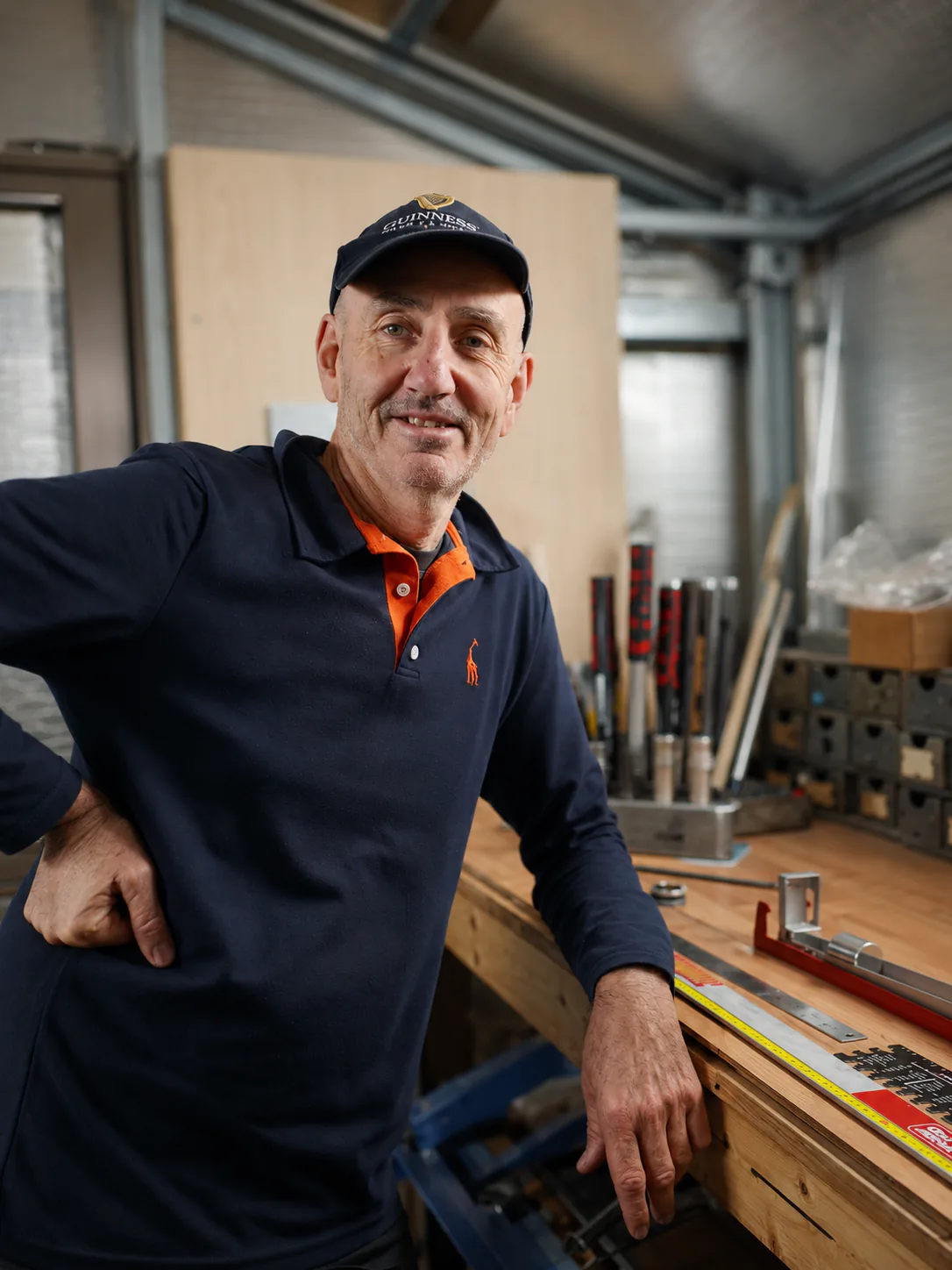 David O'Leary in his Craigmore golf club repair workshop