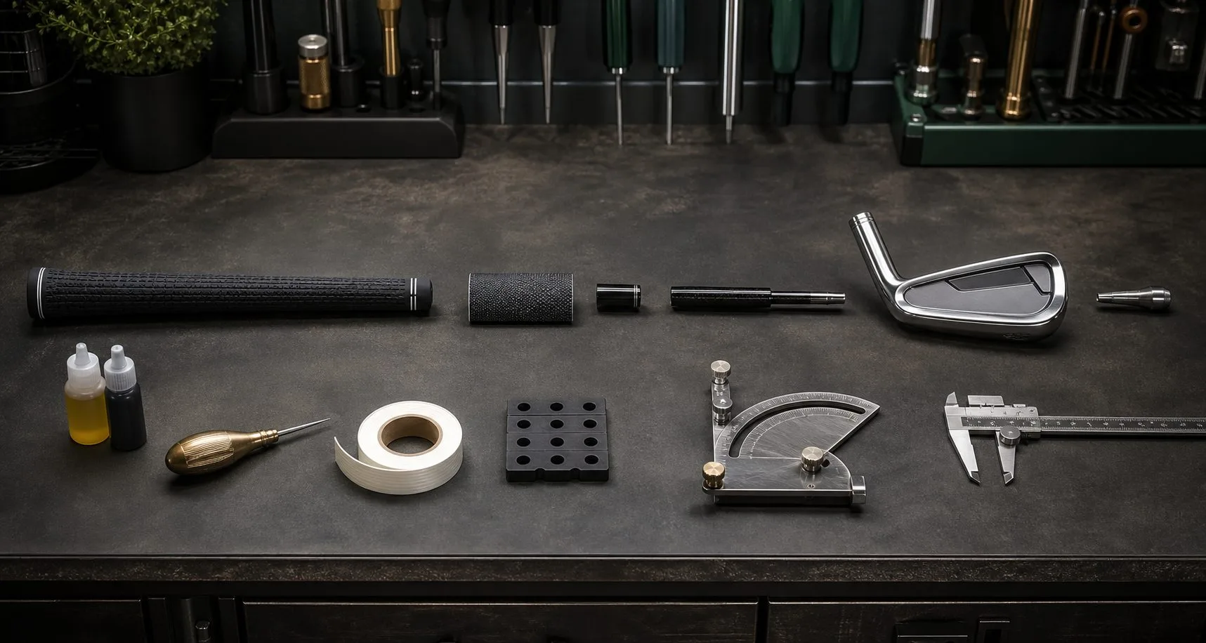 Golf club head, angle gauge, and measurement tools for loft and lie checks